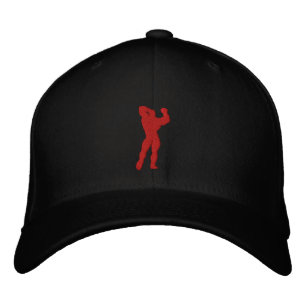 Mens Bodybuilding Pose Embroidered Baseball Hat