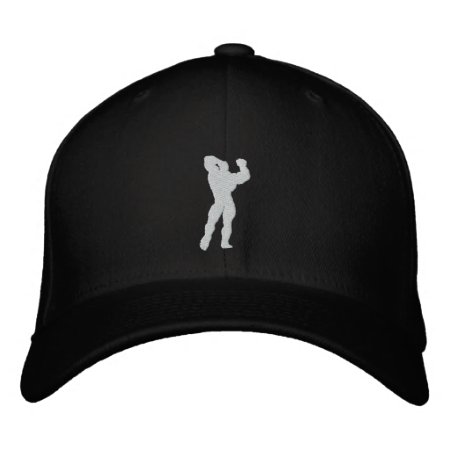 Mens Bodybuilding Pose Embroidered Baseball Hat