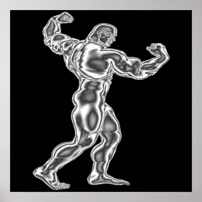 Mens Bodybuilding Pose Poster