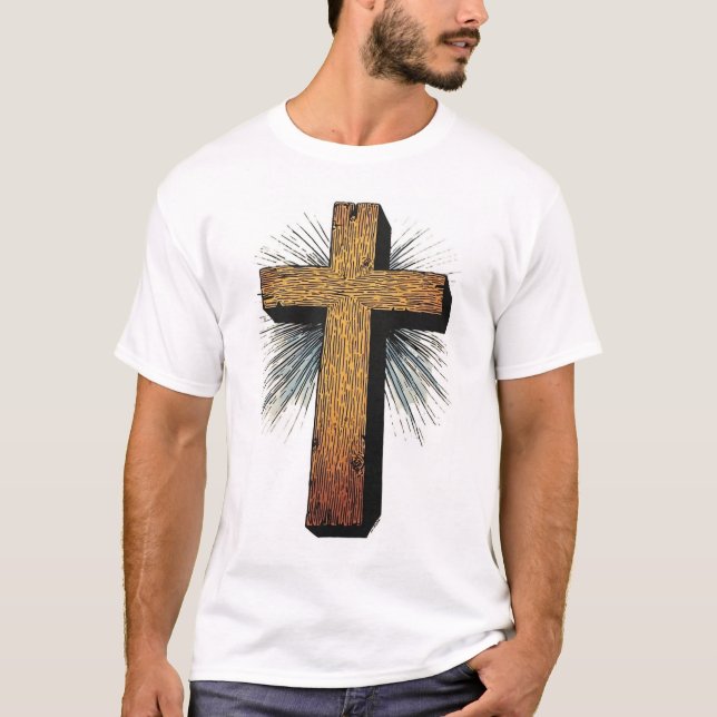 Men's Bold Christian Cross Tee Shirt (Front)