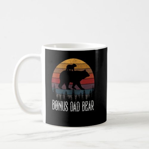 Mens Bonus Dad Bear Vintage Fathers Day  For Dad  Coffee Mug