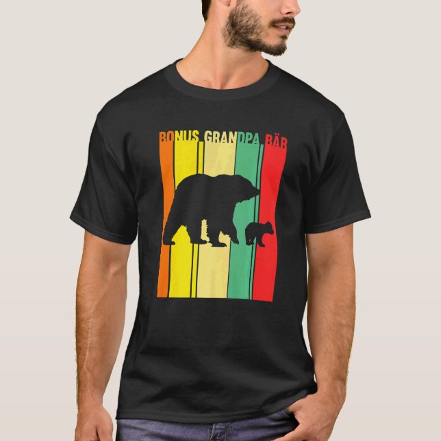 Mens Bonus Grandpa Bär Bonus Grandad T-Shirt (Front)