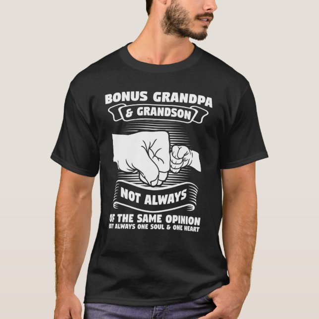 Mens Bonus Grandpa & Grandson Not Always Step Gran T-Shirt (Front)