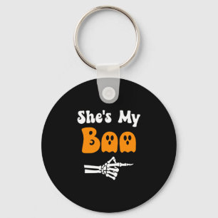 Mens boo funny matching halloween couples boo keychain