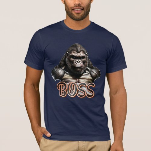 Mens Boss Gorilla Graphic T_Shirt