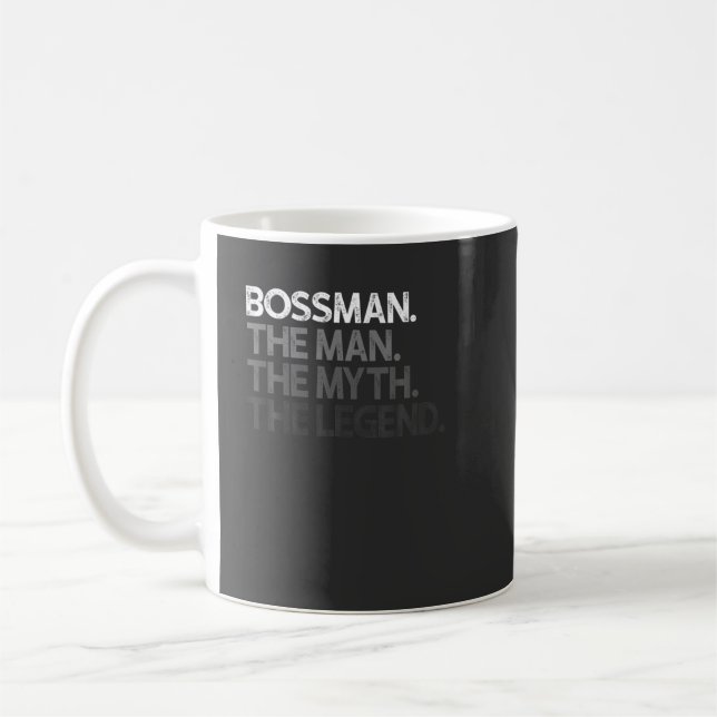 Mens Bossman Boss Gift Man Myth The Legend Coffee Mug (Left)
