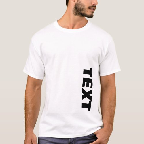 Mens Both Side Print Big Bold Font Text White T_Shirt