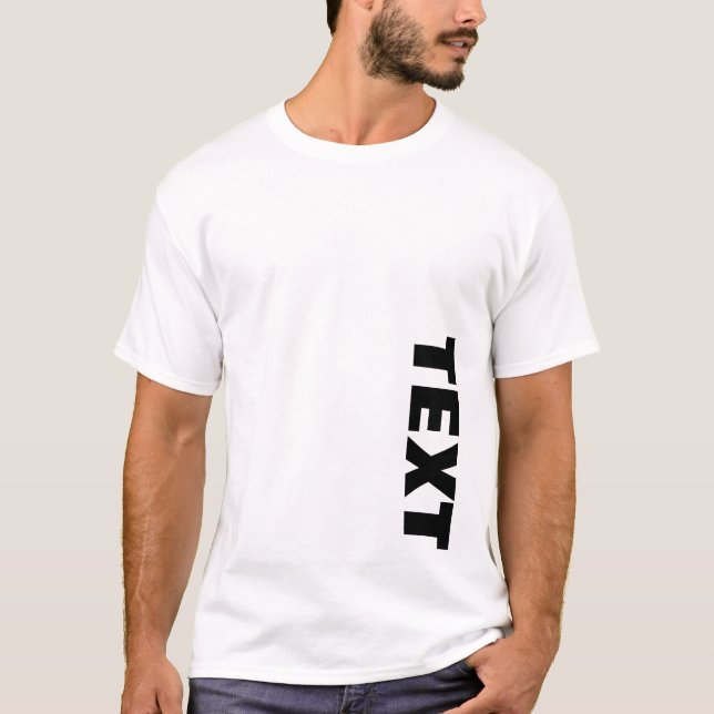 Mens Both Side Print Big Bold Font Text White T-Shirt (Front)