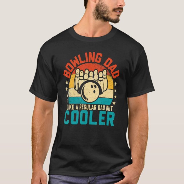 Mens Bowling Dad  Like a Normal Dad Retro Bowling  T-Shirt (Front)