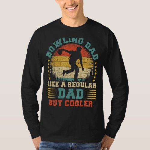 Mens Bowling Sports  Vintage Bowling Dad Fathers  T_Shirt