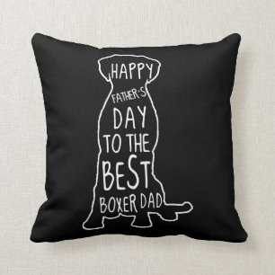 Mens Boxer Dog Dad Happy Father's Day To The Best Throw Pillow