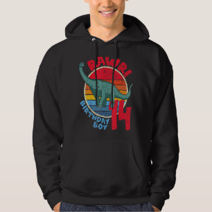 Mens Boy 14th Birthday I Rawr! Brachiosaurus I Fam Hoodie
