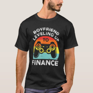 Mens Boyfriend Leveling Up Financ Boyfriend T-Shirt