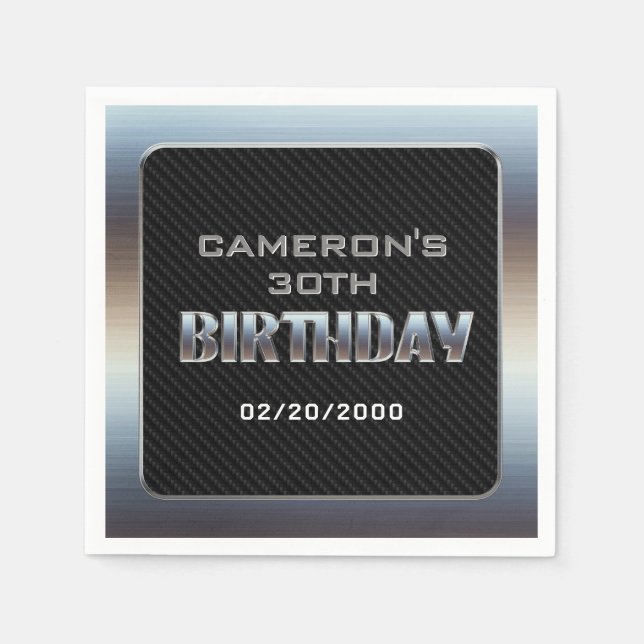 Men's Boy's Birthday Napkins (Front)