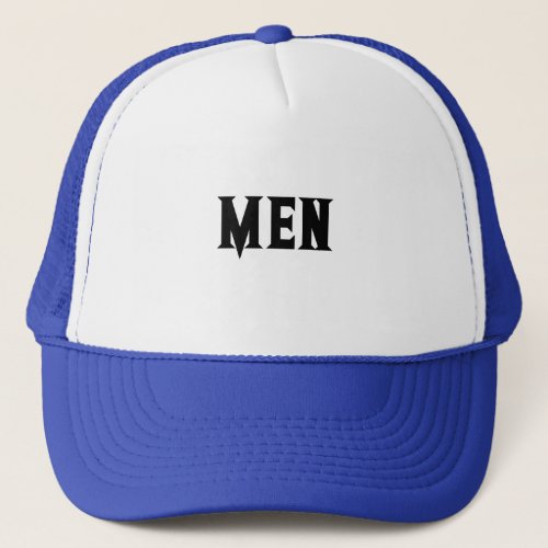 Mens Boys Nice Cool Handsome White and Royal  Trucker Hat