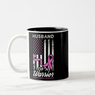 Mens Breast Cancer Awareness Gift ribbon Pink butt Two-Tone Coffee Mug