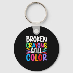 Mens broken crayons color mental health awareness keychain