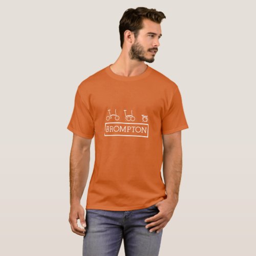 Mens Brompton Folding Bike Basic Orange T_Shirt