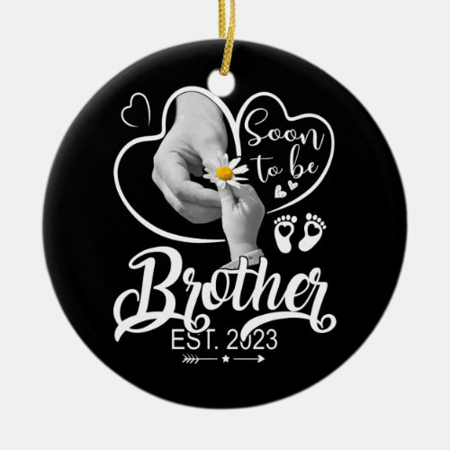 Mens Brother 2023 Fathers Day First Time Brother Ceramic Ornament