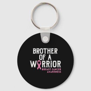 Mens Brother Of A Warrior Breast Cancer Awareness  Keychain