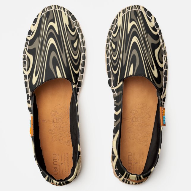 Men's Brown Slate Beige Paint Swirl LavishlyOn Espadrilles (Front)