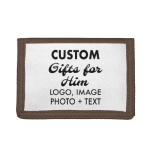 Men's Brown Trifold Wallet Custom Gifts for Him