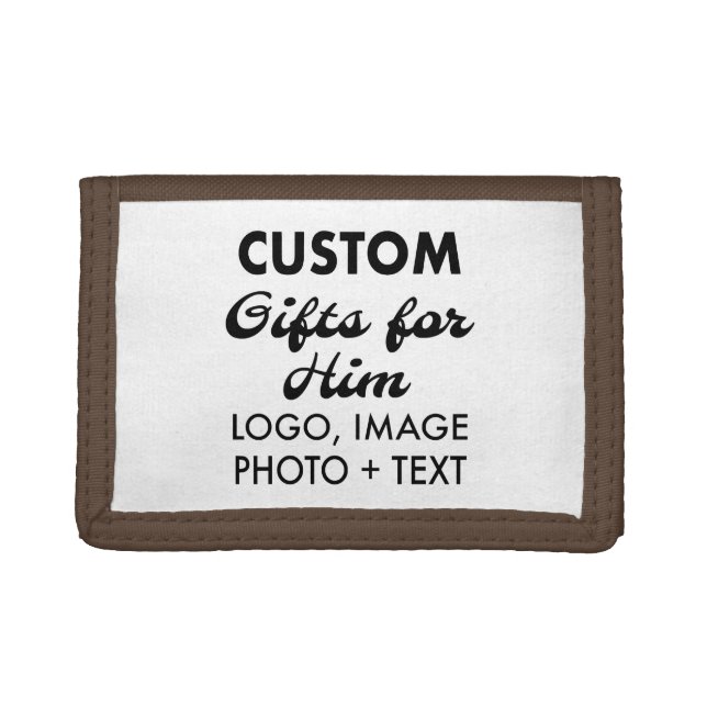 Men's Brown Trifold Wallet Custom Gifts for Him (Front)