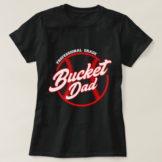 Mens Bucket Dad Baseball Softball Pitcher Catcher T-Shirt (Design Front)