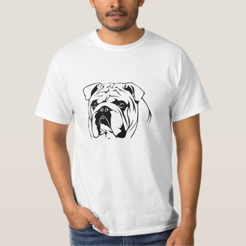 Mens bulldog T shirt  pre_shrunk tops shirts