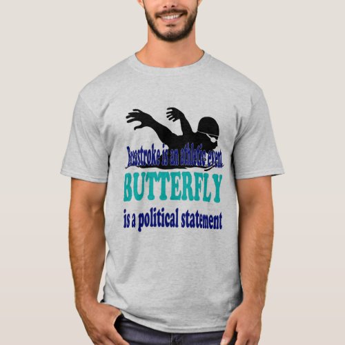 Mens Butterfly Stroke Swim T_Shirt