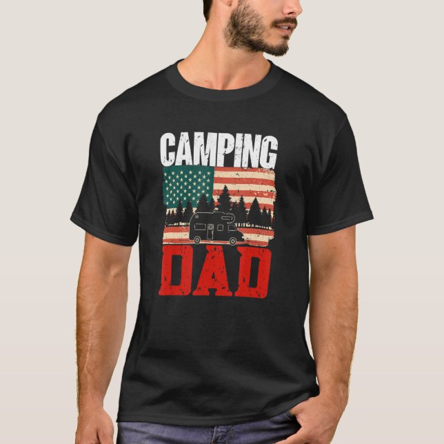 Mens Camping Dad Camper Caravan Camping 12 T-Shirt (Front)