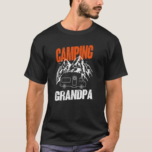 Mens Camping Grandpa Camper Caravan Camping 8 T-Shirt (Front)