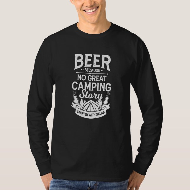 Mens Camping Vacation Design for a Beer Lover Prem T-Shirt (Front)