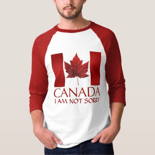 Mens Canada Flag Baseball Jersey Sorry Shirt
