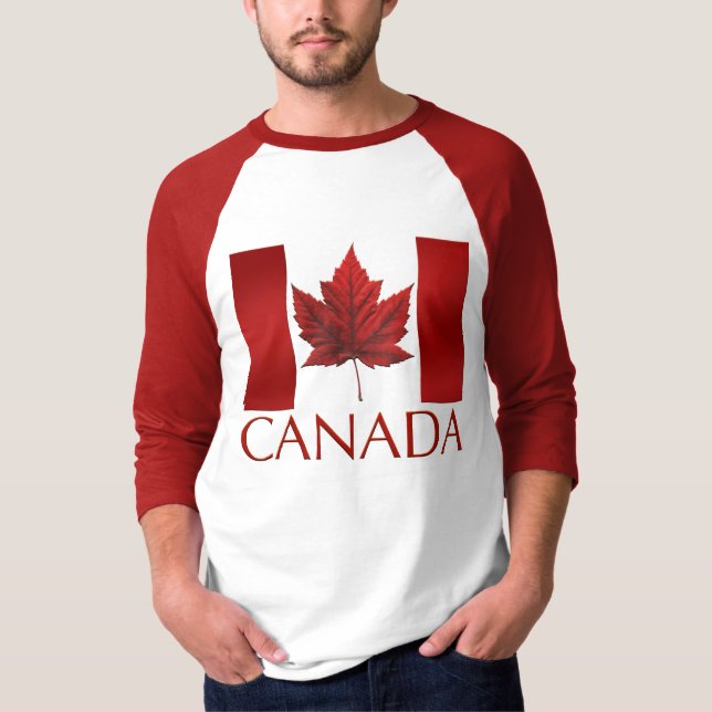 Men's Canada Flag Baseball Jersey Souvenir Shirt (Front)