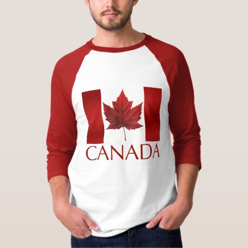 Mens Canada Flag Baseball Jersey Souvenir Shirt