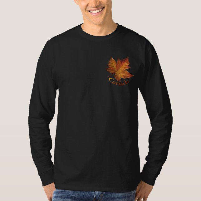 Mens' Canada Long Sleeve T-Shirt Canada Flag Shirt (Front)