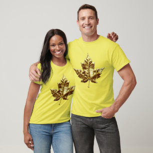 Mens Canada T-shirt Organic Gold Maple Leaf