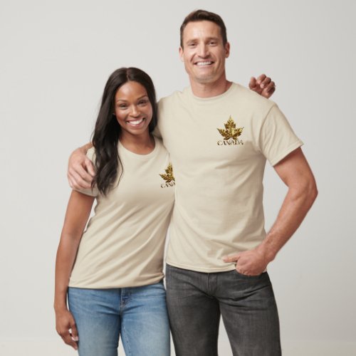 Mens Canada T_shirt Organic Gold Maple Leaf Shirt
