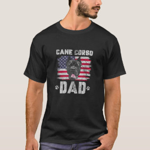 Mens Cane Corso Dad USA American Flag 4th of July T-Shirt