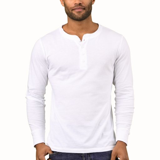 Men's Canvas Henley Long Sleeve Shirt, White | Zazzle