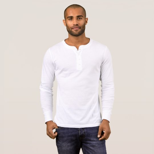 Men's Canvas Henley Long Sleeve Shirt, White T-Shirt | Zazzle.com