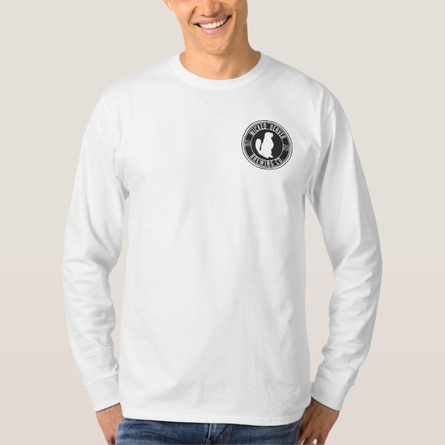 Men's Canvas Henley Long Sleeve Shirt, White T-Shirt (Front)
