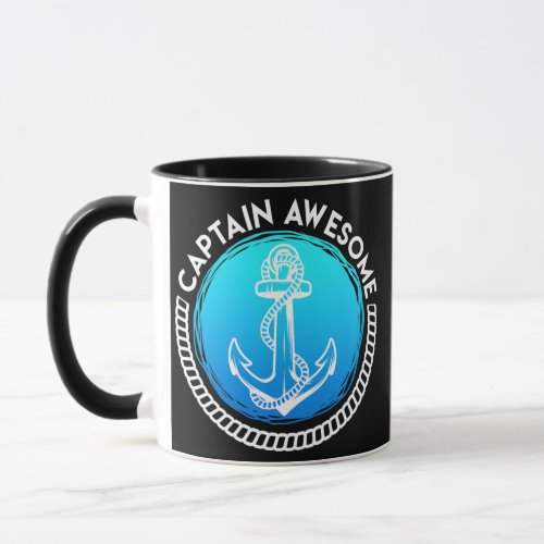 Mens Captain Awesome boater sailor  Mug