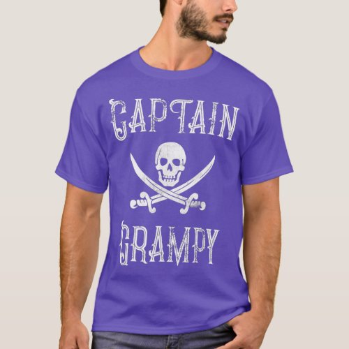 Mens Captain Grampy Vintage Personalized Pirate T_Shirt