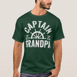 Mens Captain Grandpa Boat Owner Lake Boating Fathe T-Shirt