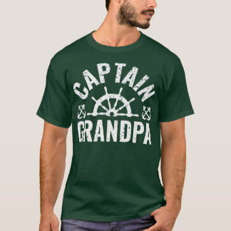 Mens Captain Grandpa Boat Owner Lake Boating Fathe T-Shirt