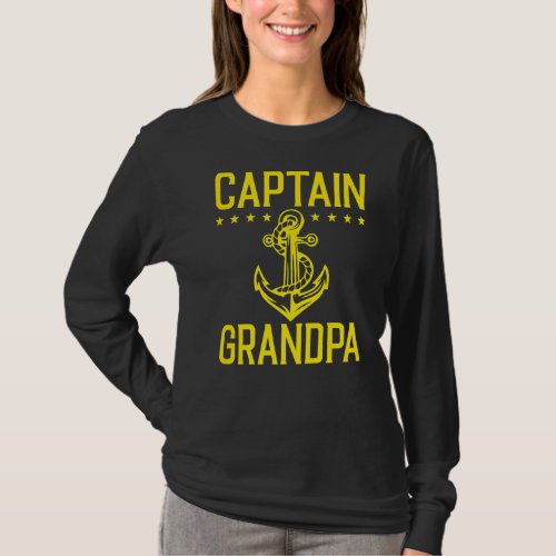 Mens Captain Grandpa Funny Boat Saying T_Shirt