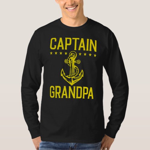 Mens Captain Grandpa Funny Boat Saying T_Shirt