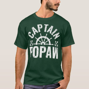 Mens Captain Popaw Boat Owner Lake Boating Father' T-Shirt